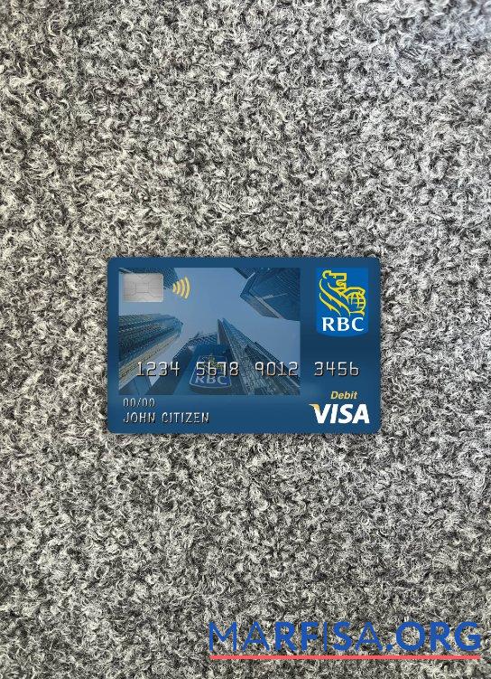 Downloadable Canada Royal bank (RBC) visa debit card photolook front real example